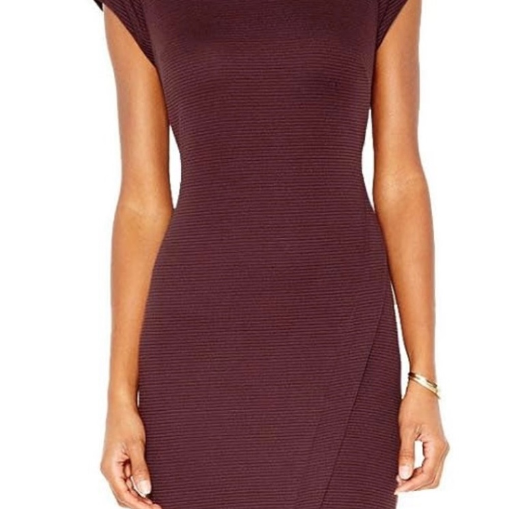 NWT Bar III Elegant Burgundy Cap Sleeve Dress M